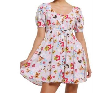 Sweet Society Womens Mini Babydoll Dress Purple  Cute Animals Pockets JR S New